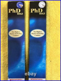 Sanford PhD Gel Ink Pen &. 7mm Pencil boxsed set Black Cherry & 18K Gold, RARE