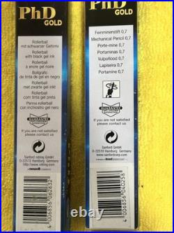 Sanford PhD Gel Ink Pen &. 7mm Pencil boxsed set Black Cherry & 18K Gold, RARE