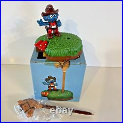 Schleich Smurf Pen Set Cowboy and Horse Vintage 1982 NEW Rare Open Box