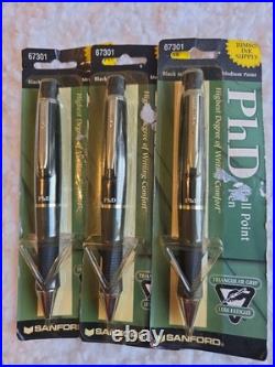 Set Of 9 Rare Vintage Sanford PHD Rollerball Pen Rubber Grip NEW OLD STOCK 1998