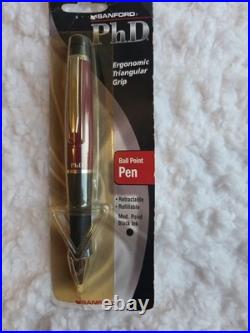 Set Of 9 Rare Vintage Sanford PHD Rollerball Pen Rubber Grip NEW OLD STOCK 1998