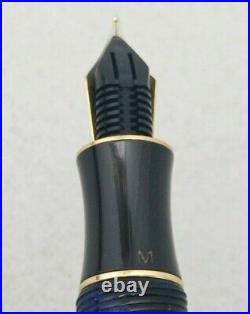 Sheaffer Balance II Dark Blue Marble Fountain Pen 18k M Nib RARE Vintage