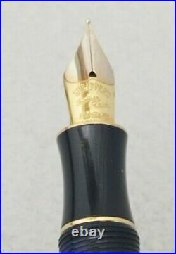 Sheaffer Balance II Dark Blue Marble Fountain Pen 18k M Nib RARE Vintage