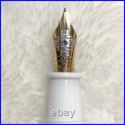 Signum Corallo Collection White Red Fountain Pen 18K Gold Nib F Italian New Rare