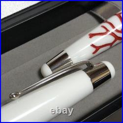 Signum Corallo Collection White Red Fountain Pen 18K Gold Nib F Italian New Rare