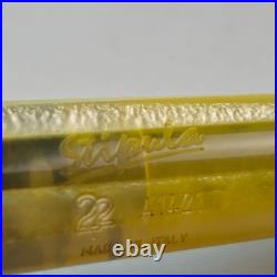 Stipula 22 Fountain Pen Italy A1421 Yellow Green Piston Fill Fine Nib Ultra Rare