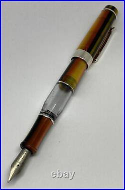 Stipula Suprema 243 Limited Edition Fountain Pen RARE Tiger's Eye Titanium M Nib