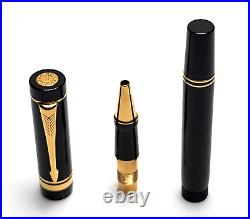 Super Rare! Parker Duofold For Tiffany Black And Gold Rollerball Pen (pen Only)