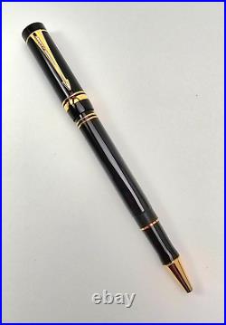 Super Rare! Parker Duofold For Tiffany Black And Gold Rollerball Pen (pen Only)