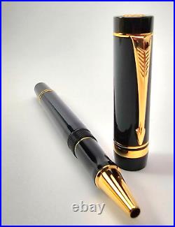Super Rare! Parker Duofold For Tiffany Black And Gold Rollerball Pen (pen Only)