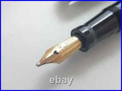 Swan Fountain Pen Black 260 Lever Filler 14K Oblique Broad(OB) Nib 1940s Rare