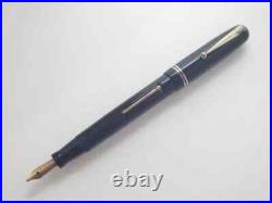 Swan Fountain Pen Black 260 Lever Filler 14K Oblique Broad(OB) Nib 1940s Rare