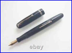 Swan Fountain Pen Black 260 Lever Filler 14K Oblique Broad(OB) Nib 1940s Rare