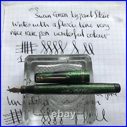 Swan L12/88 14 Ct Gold Flex Nib Fountain Pen Lizard Pattern Rare