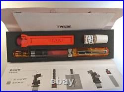 TWSBI ECO Transparent Orange Fountain Pen 1.1 Stub Nib New in Box Ultra Rare