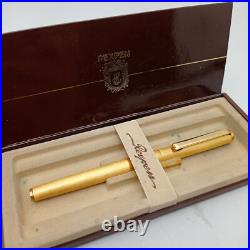 Toz Rexpen Diplomatic Gold Brushed Fountain Pen 14k Ef Nib Vtg 80s Rare In Case
