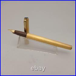 Toz Rexpen Diplomatic Gold Brushed Fountain Pen 14k Ef Nib Vtg 80s Rare In Case