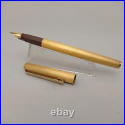 Toz Rexpen Diplomatic Gold Brushed Fountain Pen 14k Ef Nib Vtg 80s Rare In Case