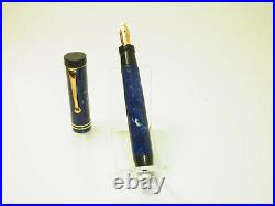 ULTRA RARE 1920´s German LUXOR Lapis Lazuli Fountain Pen Flexible 14ct EF Nib