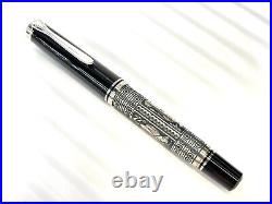 ULTRA RARE? EBEL & Pelikan M910 925 Silver TOLEDO PF 18C Fountain Pen