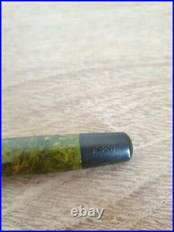 Ultra Rare MONTBLANC Simplo K20 Green Celluloid Fountain Pen F Nib (AS IS)