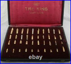 Unique Very Rare Vintage Gold Nib Collection Lot Box for Fountain Pen