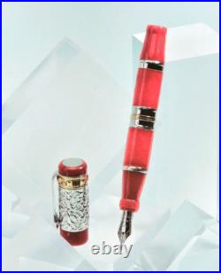 VERY RARE Ancora Bisanzio Red LE 1/88 FP 18K Fine Nib NOS 1 Stone Missing