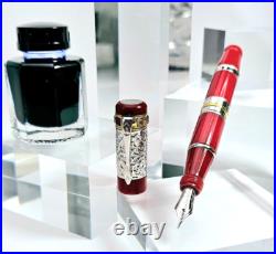 VERY RARE Ancora Bisanzio Red LE 1/88 FP 18K Fine Nib NOS 1 Stone Missing