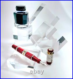 VERY RARE Ancora Bisanzio Red LE 1/88 FP 18K Fine Nib NOS 1 Stone Missing