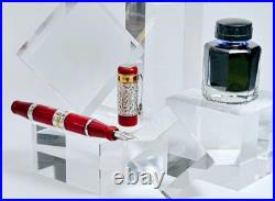 VERY RARE Ancora Bisanzio Red LE 1/88 FP 18K Fine Nib NOS 1 Stone Missing