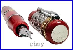 VERY RARE Ancora Bisanzio Red LE 1/88 FP 18K Fine Nib NOS 1 Stone Missing