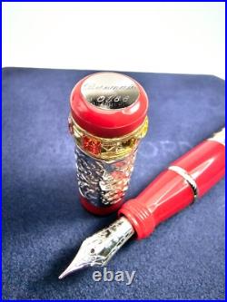 VERY RARE Ancora Bisanzio Red LE 1/88 FP 18K Fine Nib NOS 1 Stone Missing