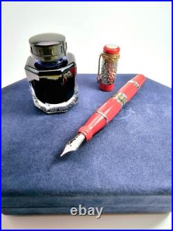 VERY RARE Ancora Bisanzio Red LE 1/88 FP 18K Fine Nib NOS 1 Stone Missing
