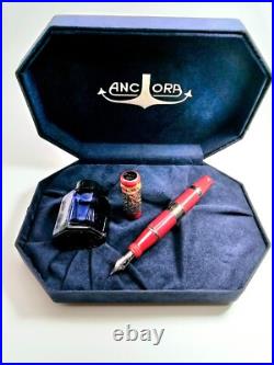 VERY RARE Ancora Bisanzio Red LE 1/88 FP 18K Fine Nib NOS 1 Stone Missing