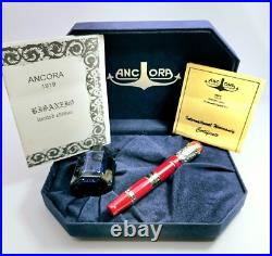 VERY RARE Ancora Bisanzio Red LE 1/88 FP 18K Fine Nib NOS 1 Stone Missing VERY RARE Ancora Bisanzio Red LE 1/88 FP 18K Fine Nib NOS 1 Stone Missing