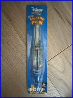 VERY RARE Collectable Official Disney Light-up Blue Glitter Pen
