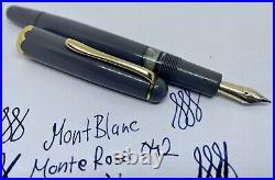 VERY RARE GREY Montblanc Monte Rosa 042 Fountain Pen- PISTON- 14k F Nib- 342 344