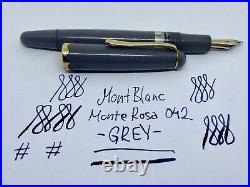 VERY RARE GREY Montblanc Monte Rosa 042 Fountain Pen- PISTON- 14k F Nib- 342 344
