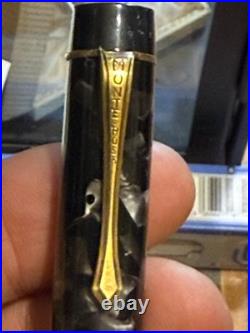 VINTAGE Rare MONTBLANC MONTE ROSA FOUNTAIN 43 marble gold nib 14k