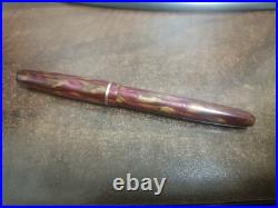 VINTAGE SUMMIT S70 FOUNTAIN PEN RED MARBLE 14ct GOLD NIB RARE