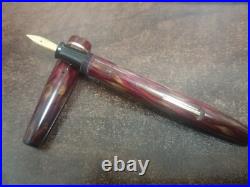 VINTAGE SUMMIT S70 FOUNTAIN PEN RED MARBLE 14ct GOLD NIB RARE