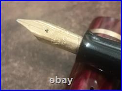 VINTAGE SUMMIT S70 FOUNTAIN PEN RED MARBLE 14ct GOLD NIB RARE