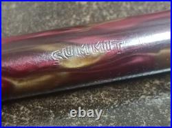 VINTAGE SUMMIT S70 FOUNTAIN PEN RED MARBLE 14ct GOLD NIB RARE