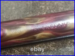 VINTAGE SUMMIT S70 FOUNTAIN PEN RED MARBLE 14ct GOLD NIB RARE