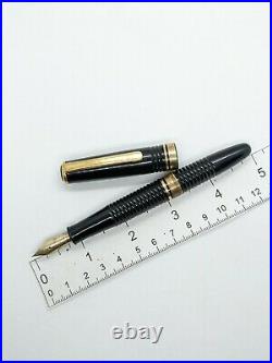 VTG rare Black gt ribbed Platinum 3776 Samurai fountain pen 14k f nib