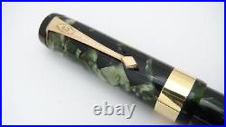 Very Rare! Conway Stewart No 47, Green Marble, Firm, 14k Oblique Broad Nib