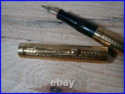 Very Rare Eclipse Clip Cap Fountain Pen 18k Gold Filled Case 14k Nib
