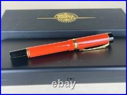 Very Rare Parker Duofold Centennial Orange 18K Gold Nib Fountain Pen with Box
