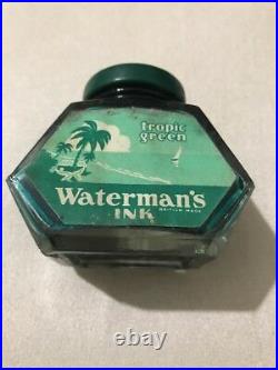 Very Rare Vintage Watermans Tropic Green Bottled Ink-new Old Stock