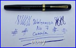 Very Rare WATERMAN CANADA #7 Fountain Pen-YELLOW KEYHOLE Nib-Celluloid -RESTORED